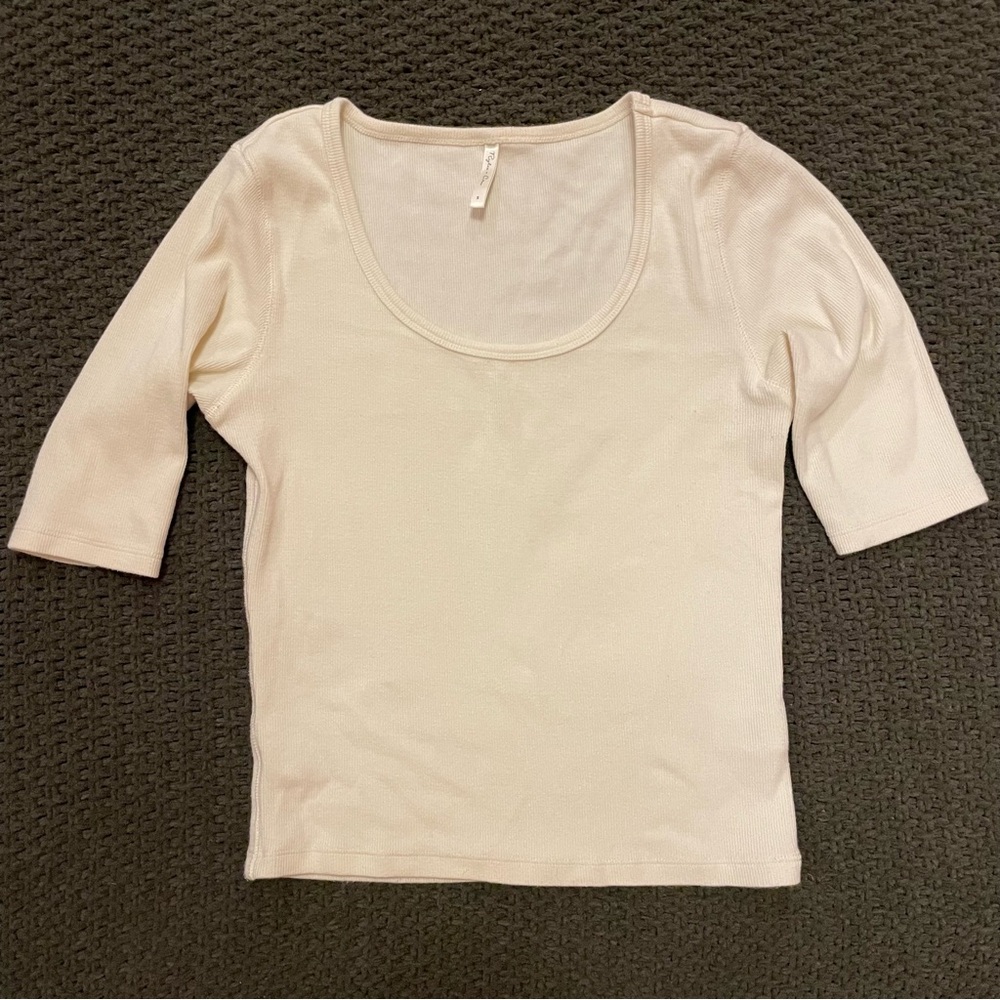 Ribbed Women's Top - cream